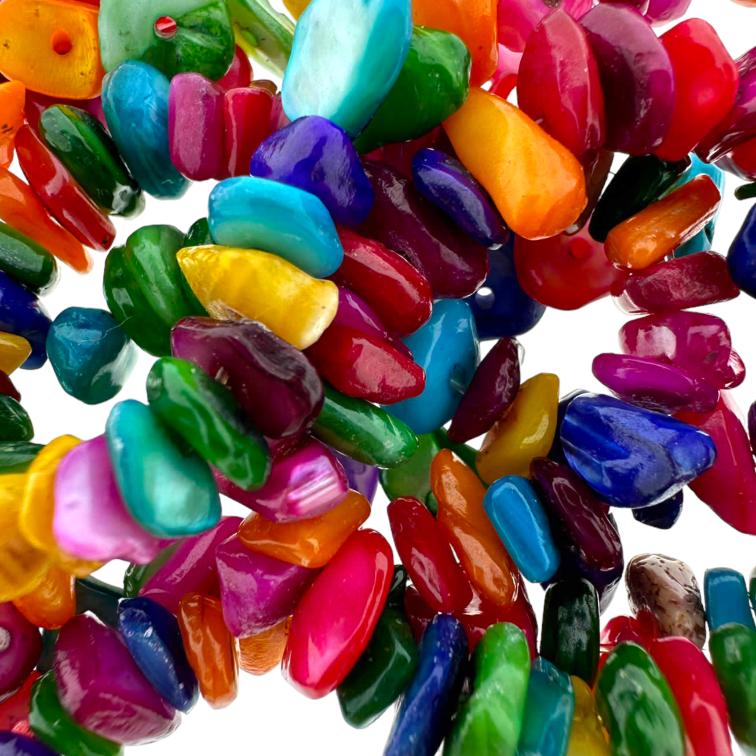 Schelp kralen nuggets multicolor 4-14mm- ±100 stuks-Kralen-Kraaltjes van Renate