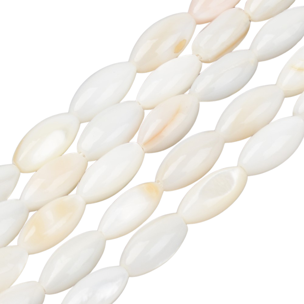 Schelp kralen ovaal Parelmoer wit 11x5mm - per stuk-Kralen-Kraaltjes van Renate