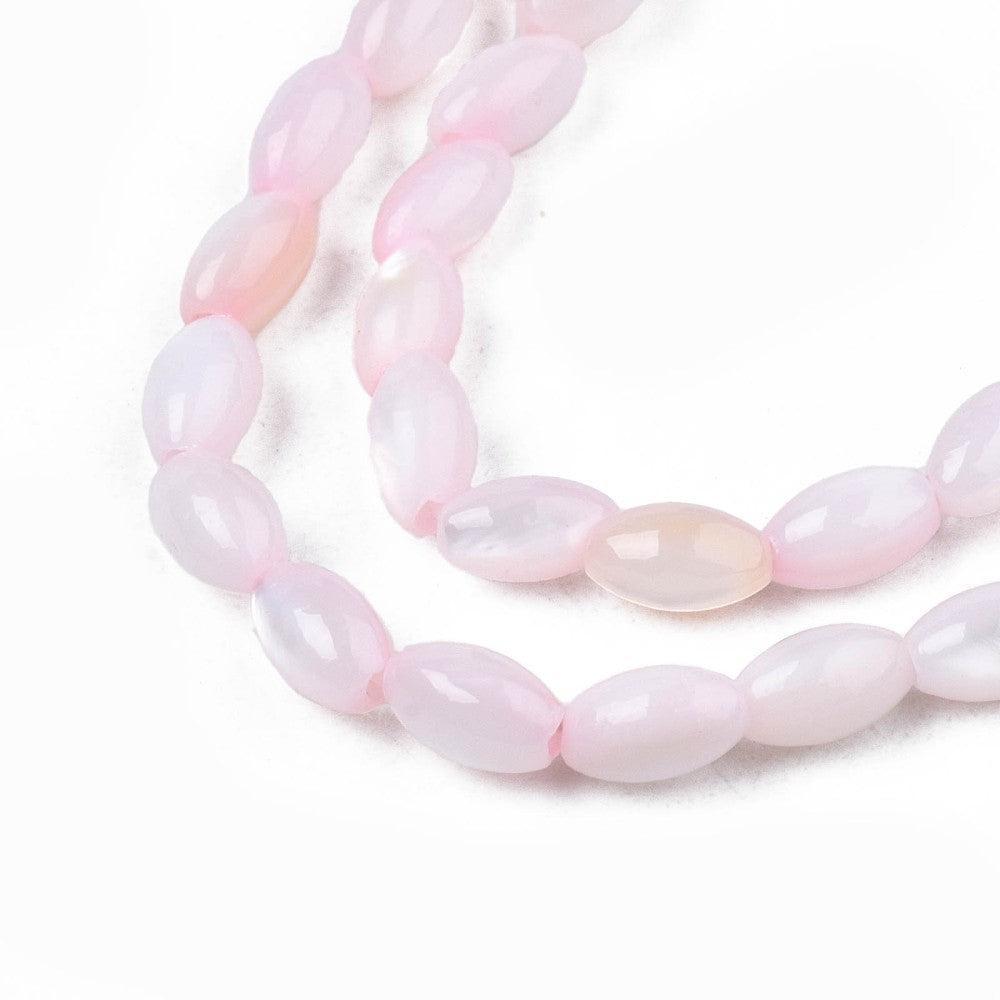 Schelp kralen ovaal Roze 5x3mm - per 10 stuks-Kralen-Kraaltjes van Renate