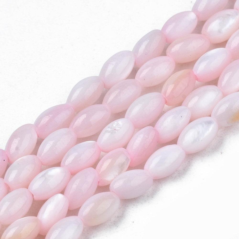 Schelp kralen ovaal Roze 5x3mm - per 10 stuks-Kralen-Kraaltjes van Renate