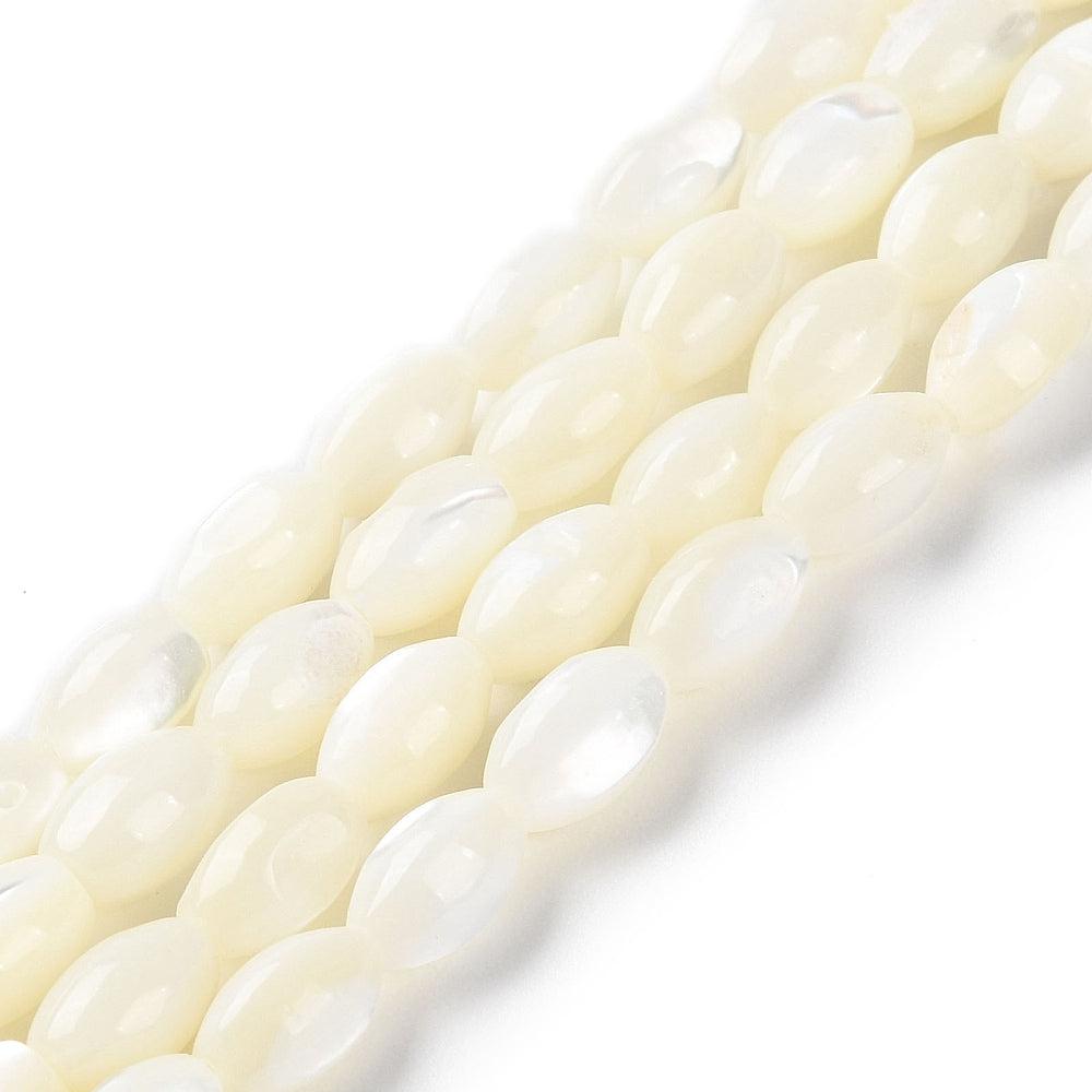 Schelp kralen rice 7,5x4,5mm- per 2 stuks-bedels-Kraaltjes van Renate