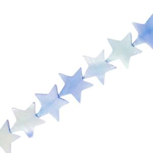 Schelp kralen ster Sky blue 12mm-Kraaltjes van Renate
