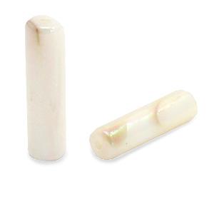Schelp kralen tube Cream beige-AB coating 14x4mm - 2 stuks-Kraaltjes van Renate