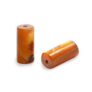 Schelp kralen tube Dark golden brown 8x4mm - 2 stuks-Kraaltjes van Renate