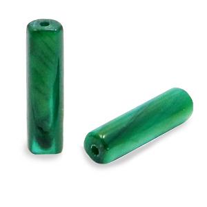 Schelp kralen tube Eden green 14x4mm - 2 stuks-Kraaltjes van Renate