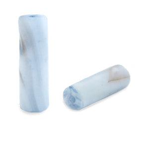 Schelp kralen tube Ice blue 14x4mm - 2 stuks-Kralen-Kraaltjes van Renate