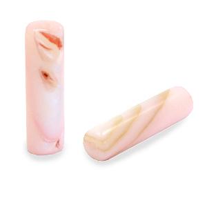 Schelp kralen tube Light pink 14x4mm - 2 stuks-Kraaltjes van Renate