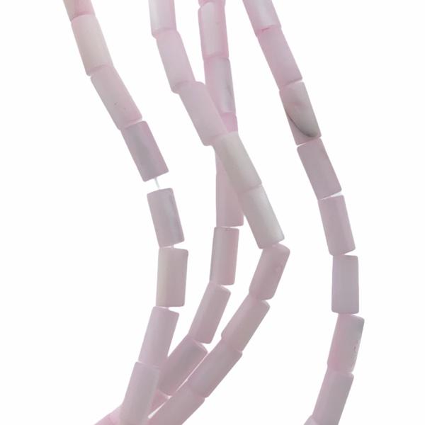 Schelp kralen tube Misty rose 8x4mm - 6 stuks-Kraaltjes van Renate