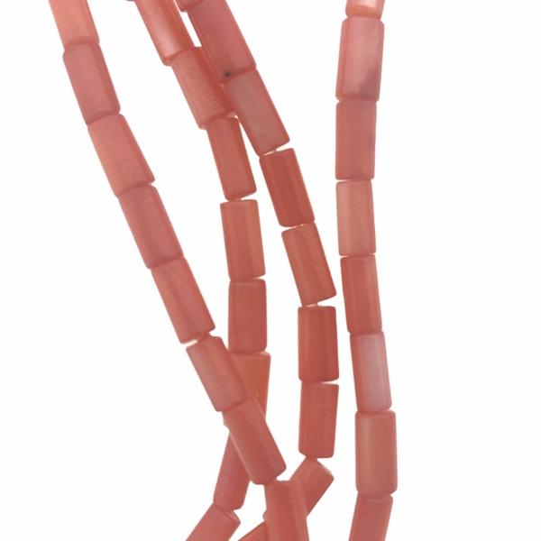 Schelp kralen tube Orange red 8x4mm - 6 stuks-Kraaltjes van Renate