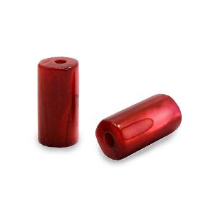Schelp kralen tube Ruby red 8x4mm - 2 stuks-Kraaltjes van Renate