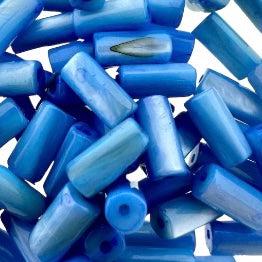 Schelp kralen tube blue 8x4mm ~ per 2 stuks-Kralen-Kraaltjes van Renate