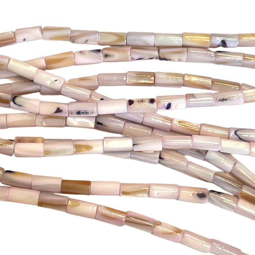 Schelp kralen tube lavender 8x4mm ~ per stuk-Kralen-Kraaltjes van Renate