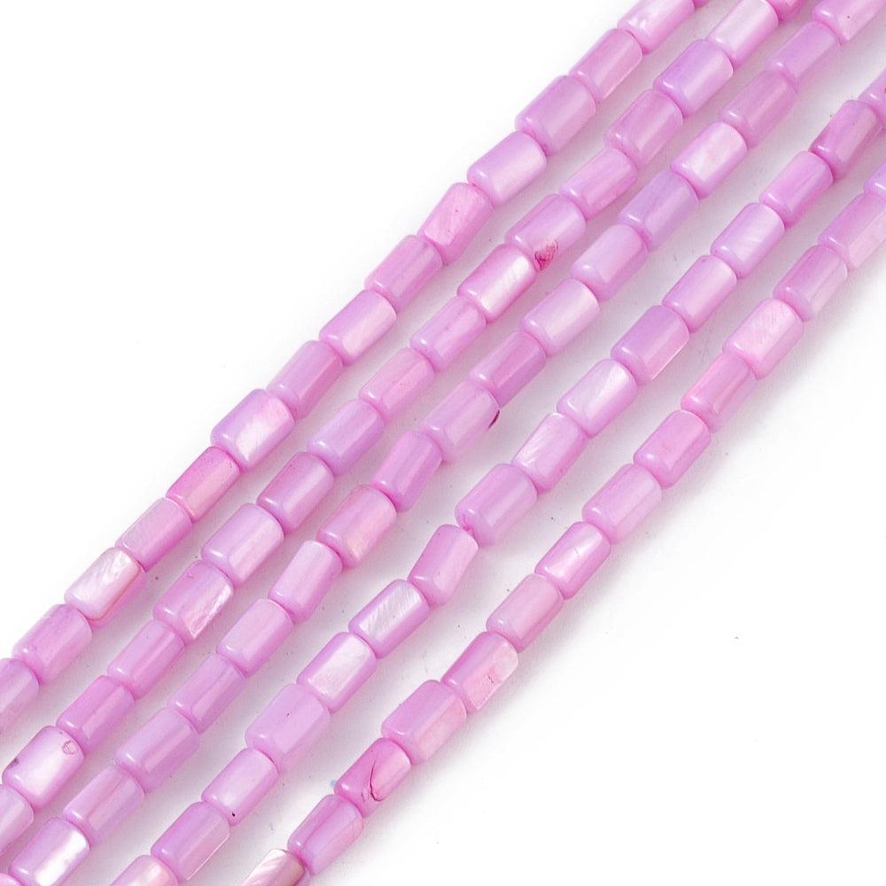 Schelp kralen tube lilac 5x3mm ~ per 2 stuks-Kralen-Kraaltjes van Renate