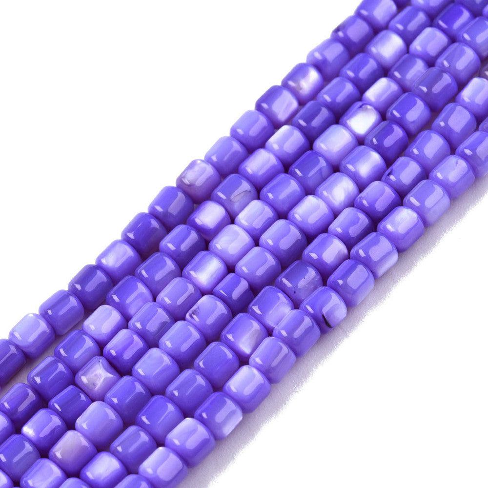 Schelp kralen tube mauve 4mm ~ per stuk-Kralen-Kraaltjes van Renate