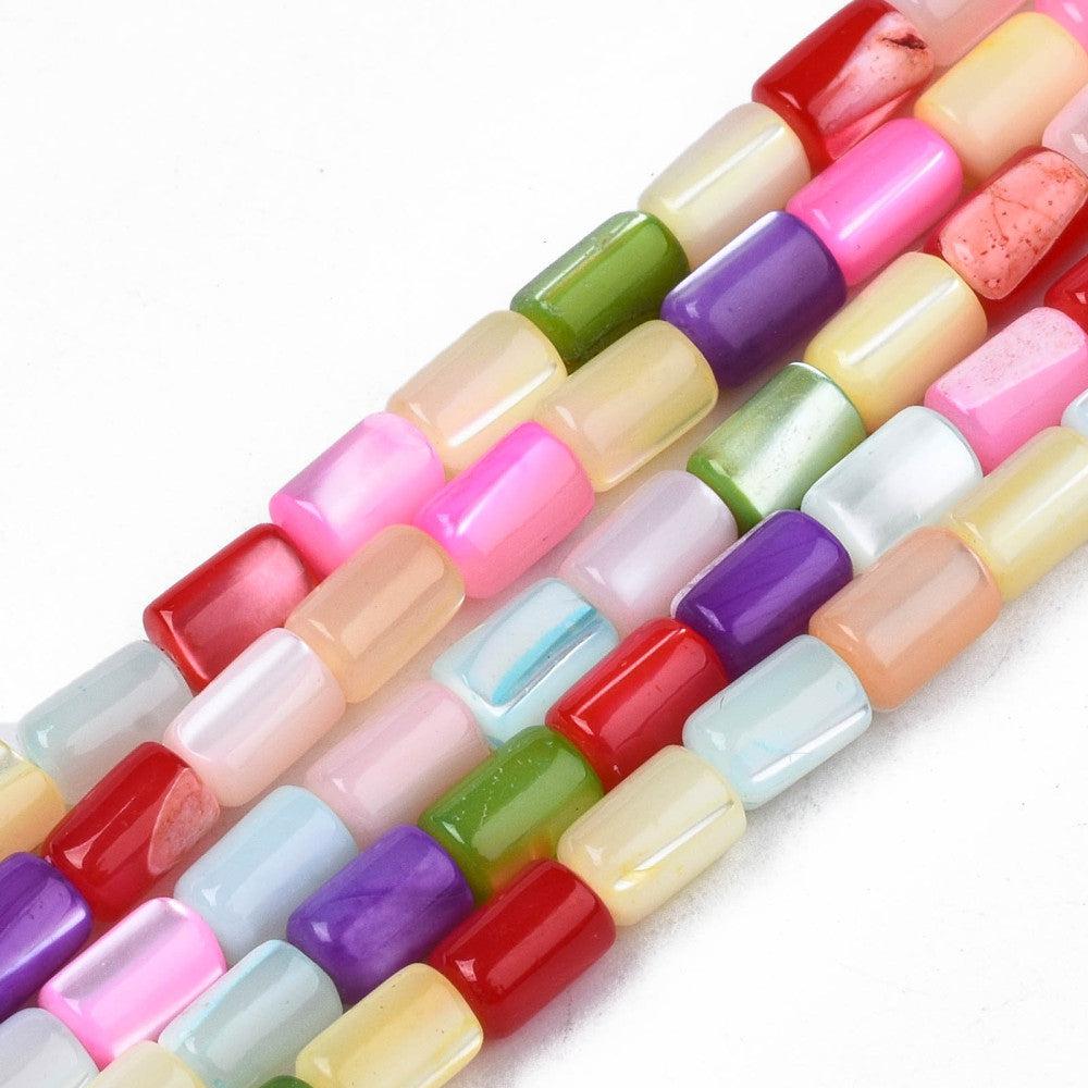 Schelp kralen tube multicolor 5x3mm ~ per streng-Kralen-Kraaltjes van Renate
