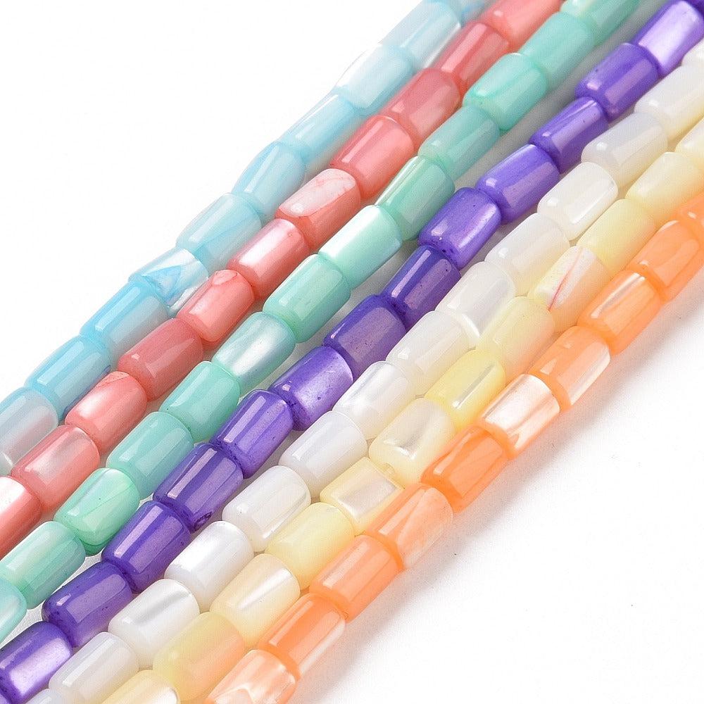 Schelp kralen tube pastel mix 5x3mm ~ per stuk-Kralen-Kraaltjes van Renate