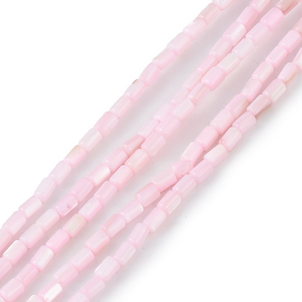 Schelp kralen tube roze 5x3mm ~ per 2 stuks-Kralen-Kraaltjes van Renate