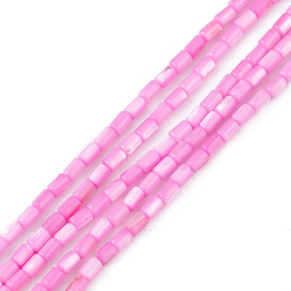 Schelp kralen tube roze 5x3mm ~ per stuk-Kralen-Kraaltjes van Renate
