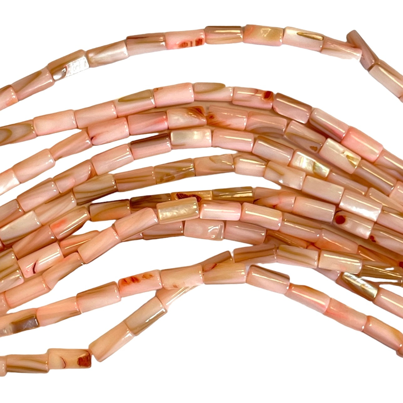Schelp kralen tube roze 8x4mm ~ per stuk-Kralen-Kraaltjes van Renate