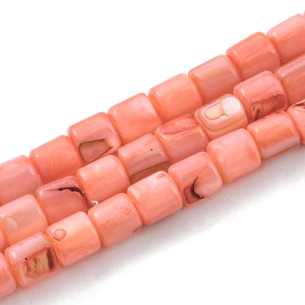 Schelp kralen tube salmon 5mm ~ per 5 stuks-Kralen-Kraaltjes van Renate