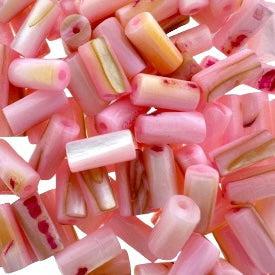 Schelp kralen tube soft pink 8x4mm ~ per 2 stuks-Kralen-Kraaltjes van Renate