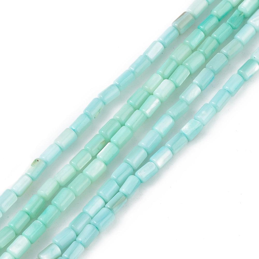 Schelp kralen tube turquoise 5x3mm ~ per stuk-Kralen-Kraaltjes van Renate