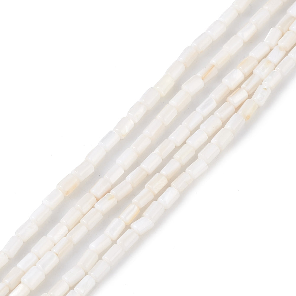 Schelp kralen tube wit 5x3mm ~ per 2 stuks-Kralen-Kraaltjes van Renate