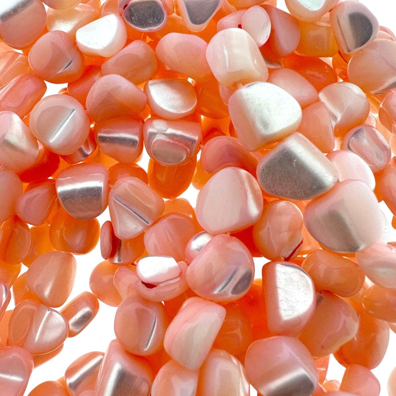 Schelp nugget licht roze 10mm - per stuk-Kralen-Kraaltjes van Renate