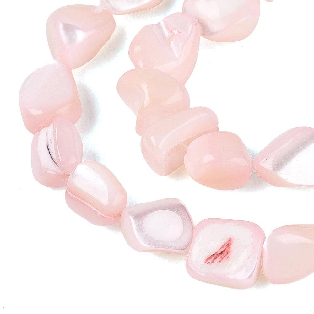 Schelp nugget roze 10mm - per stuk-Kralen-Kraaltjes van Renate