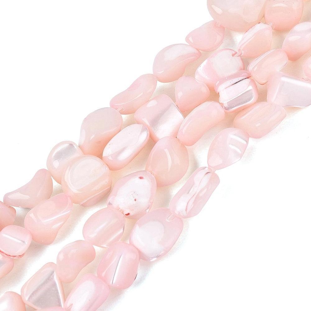 Schelp nugget roze 10mm - per stuk-Kralen-Kraaltjes van Renate