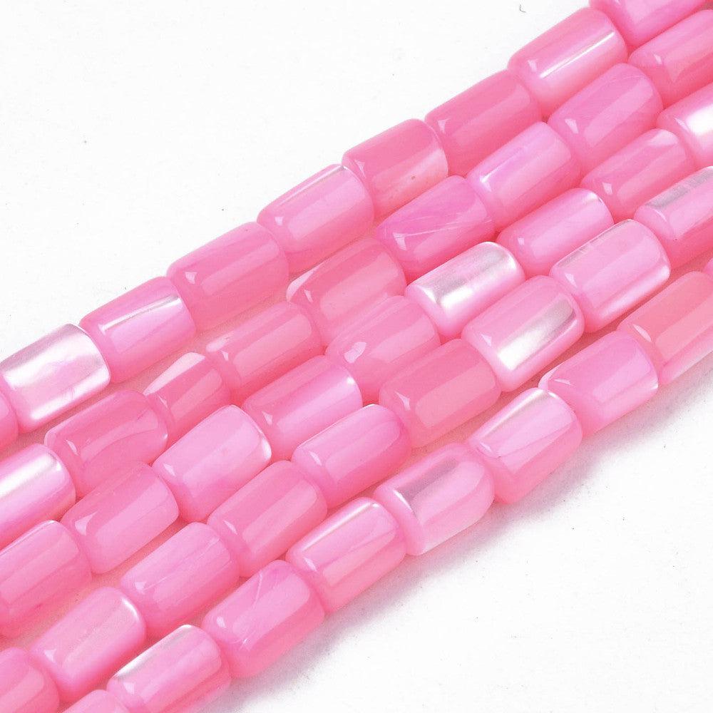 Schelp tube kraal roze 4mm - per 2 stuks-Kralen-Kraaltjes van Renate