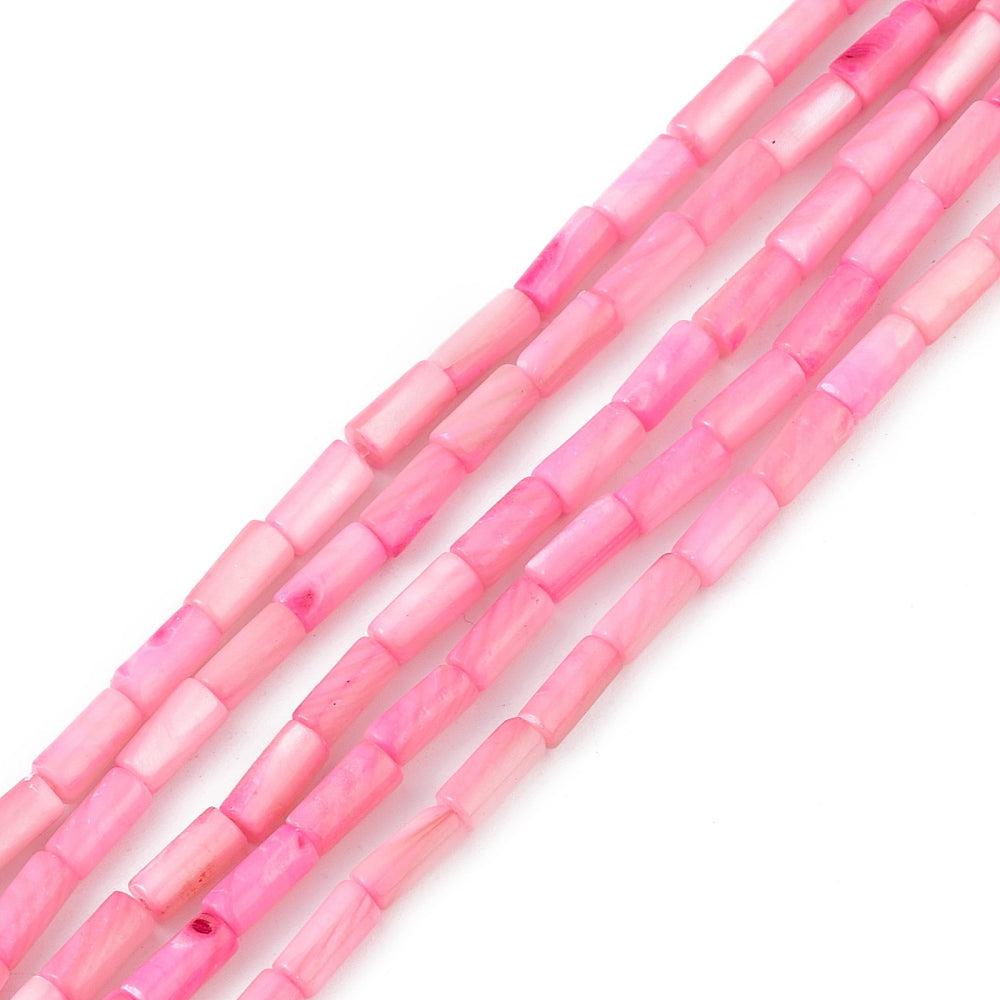 Schelp tube roze 8x4mm- per stuk-Kralen-Kraaltjes van Renate