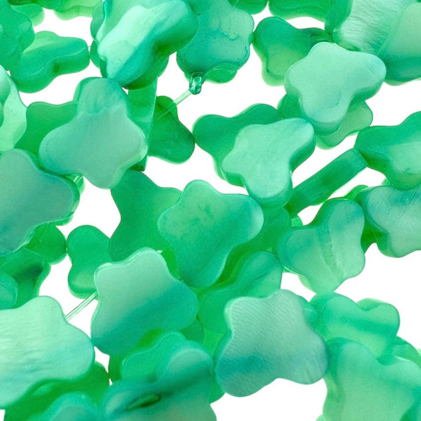 Schelp vlinder turquoise 10x8mm - per stuk-Kralen-Kraaltjes van Renate