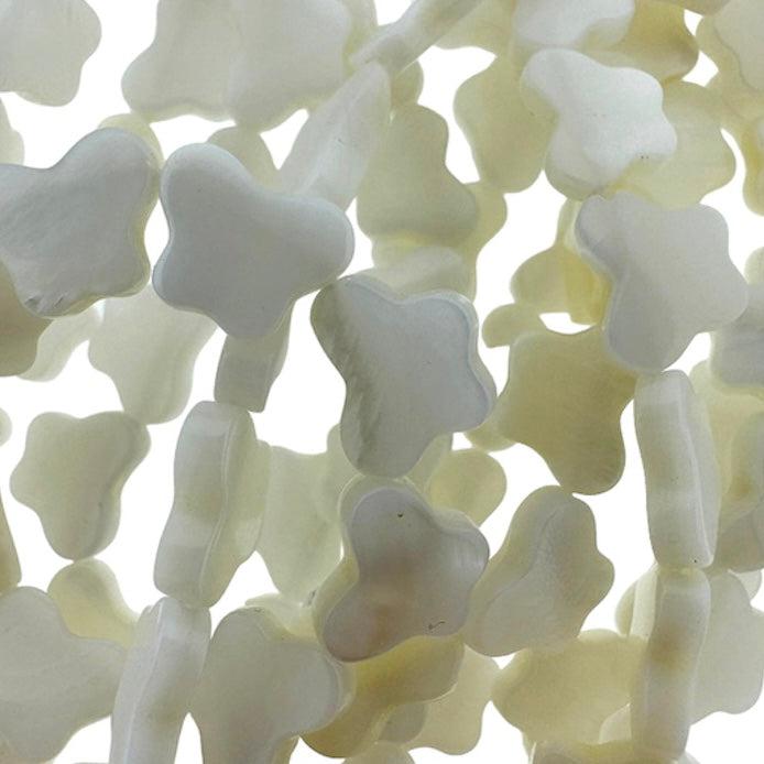 Schelp vlinder wit 10x8mm - per stuk-Kralen-Kraaltjes van Renate