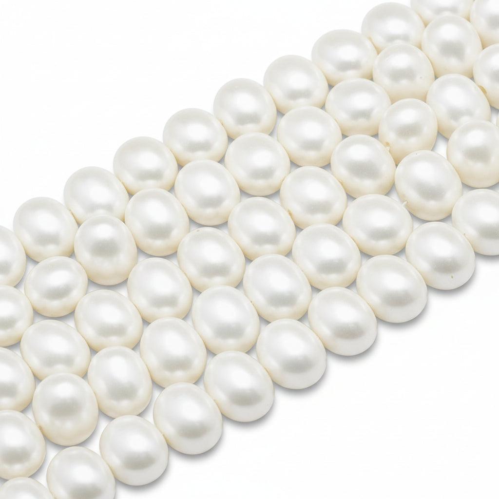 Schelpparel Ovaal Wit 16x13mm - per stuk-Kralen-Kraaltjes van Renate