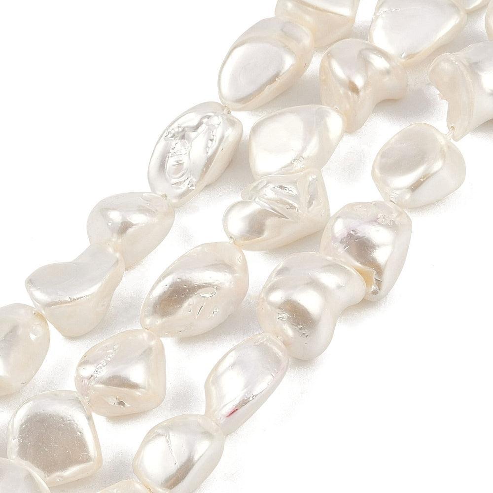 Schelpparels Nugget Schelpkleurig 17mm - per stuk-Kralen-Kraaltjes van Renate