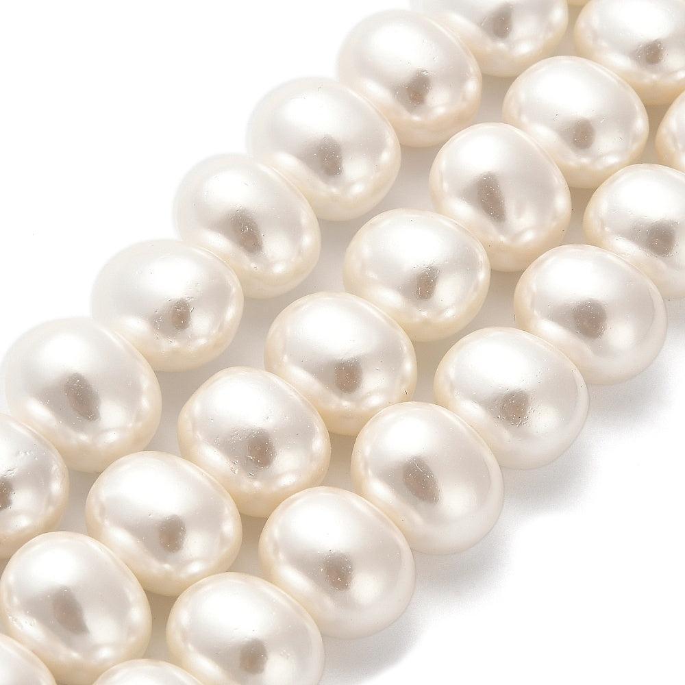 Schelpparels Ovaal Schelpkleurig 13mm - per stuk-Kralen-Kraaltjes van Renate