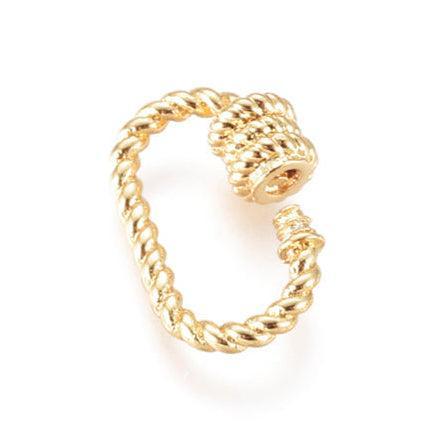 Schroef sluiting Goud ovaal 14mm - per stuk-bedels-Kraaltjes van Renate