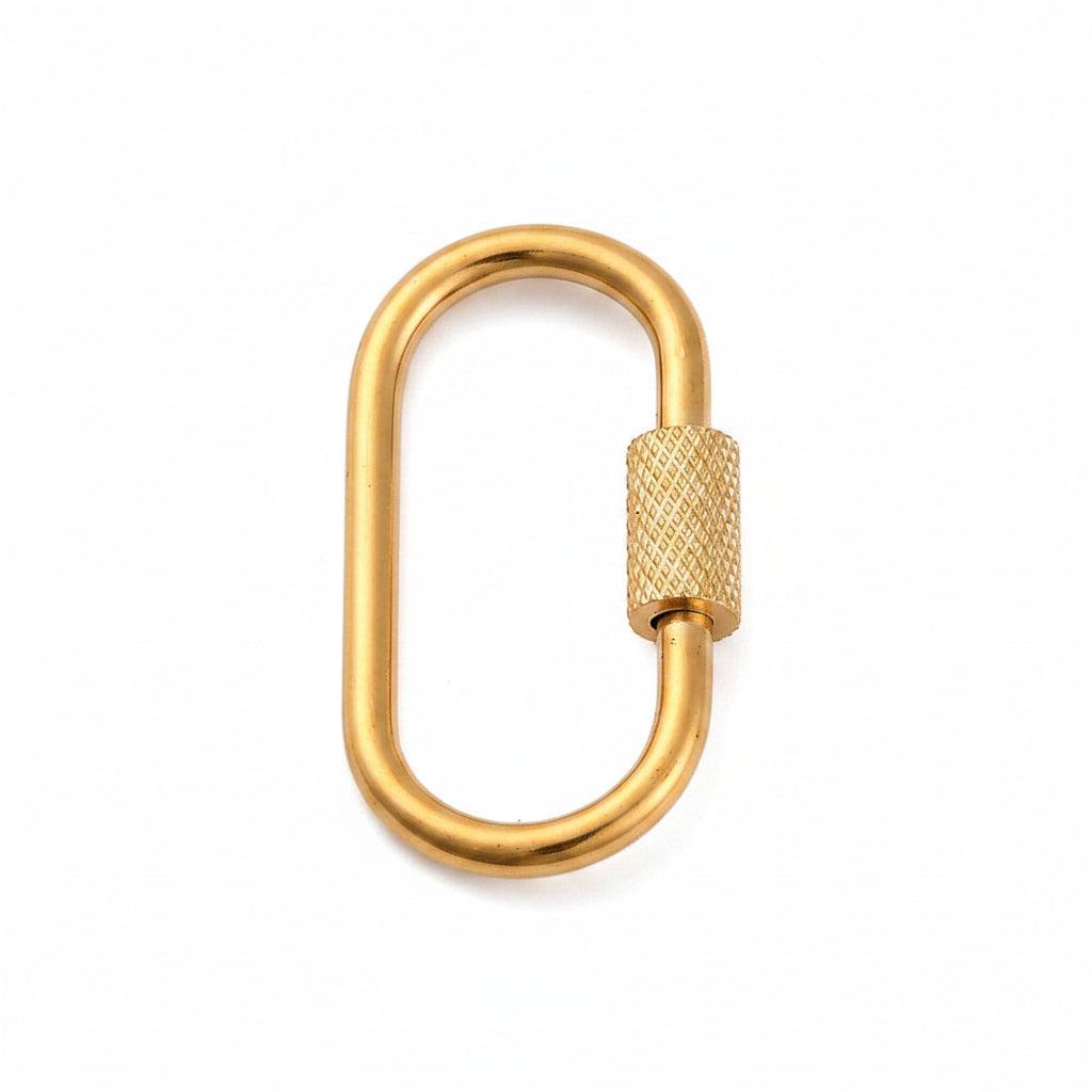 Schroef sluiting ovaal RVS goud 26x14mm - per stuk-Sluitingen-Kraaltjes van Renate