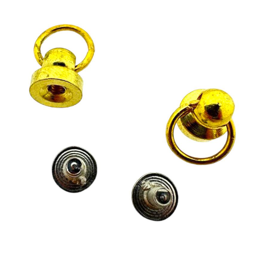 Schroefbout telefoonhoesje 17x8mm zilver/goud- per paar-sluitingen-Kraaltjes van Renate