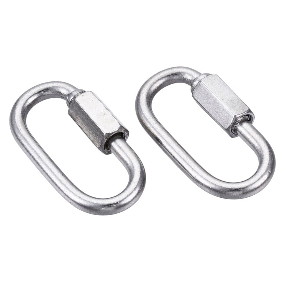 Schroefschakel Ovaal RVS Zilver 42mm - per stuk-Koord-Kraaltjes van Renate