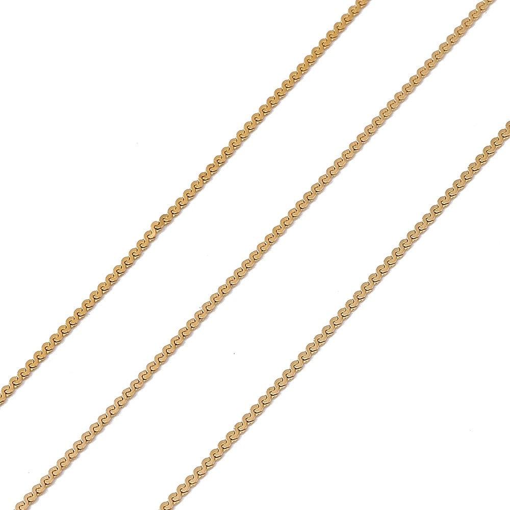 Serpentine chain ketting RVS goud 1mm - prijs per 10cm-ketting-Kraaltjes van Renate