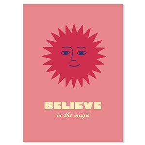 Sieraden Kaartje "Believe In The Magic" Multicolor 14.5x10.5cm - per stuk-Kraaltjes van Renate