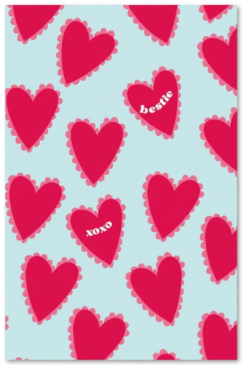 Sieraden Kaartjes "Bestie XOXO" Lichtblauw-rood - per stuk-Inpakken-Kraaltjes van Renate