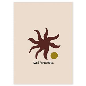 Sieraden Kaartjes "Just Breathe" Crème-donkerbruin-olijfgroen - per stuk-Inpakken-Kraaltjes van Renate