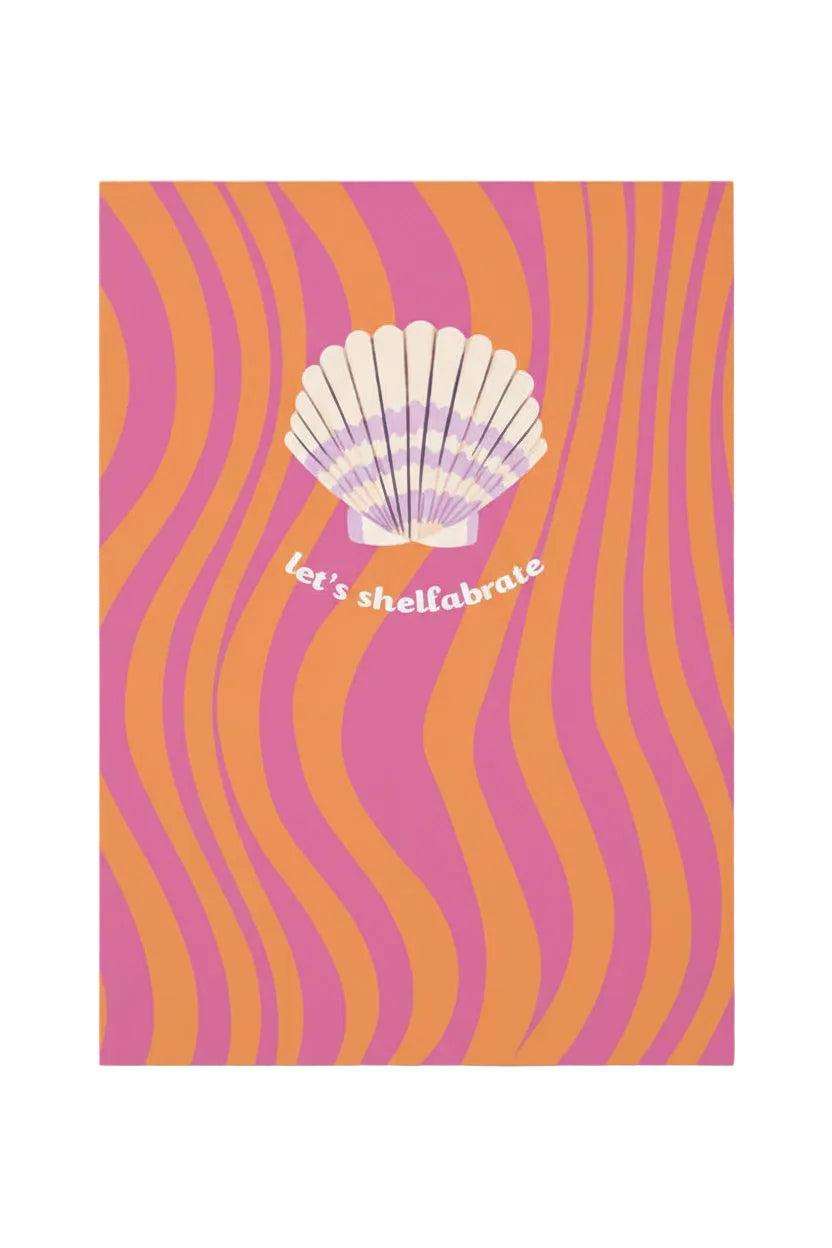 Sieraden Kaartjes "Let's Shellabrate" Oranje-roze - per stuk-Inpakken-Kraaltjes van Renate