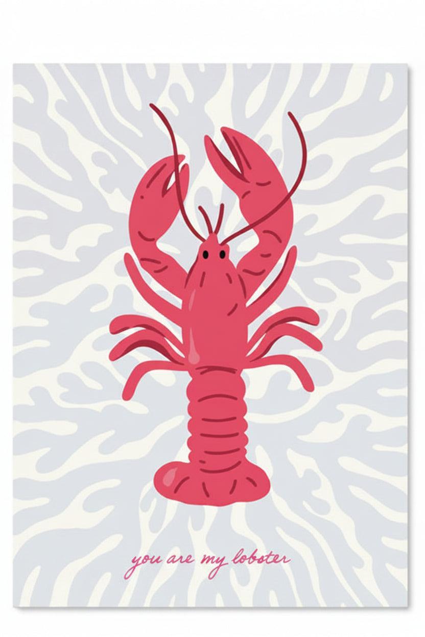 Sieraden Kaartjes "You are my Lobster" Blauw-rood - per stuk-Inpakken-Kraaltjes van Renate