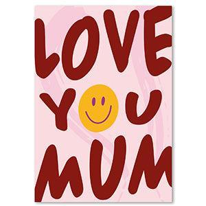 Sieraden kaartje "Love you mum" Burgundy Red-Pink-Yellow-Lilac-Onderdelen-Kraaltjes van Renate