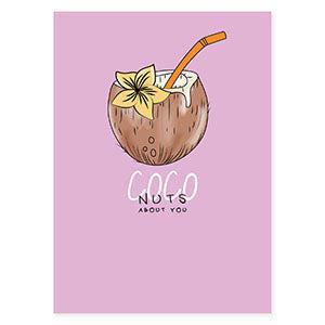 Sieraden kaartjes "Coco nuts about you" lilac brown-onderdelen-Kraaltjes van Renate
