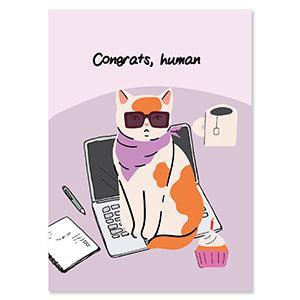 Sieraden kaartjes "Congrats, human" - per stuk-Onderdelen-Kraaltjes van Renate